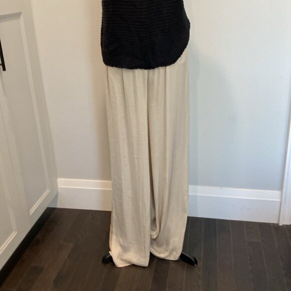Zara Wide Leg Pants Flowy Palazzo Tan Pants Size Medium Large - Picture 9 of 13